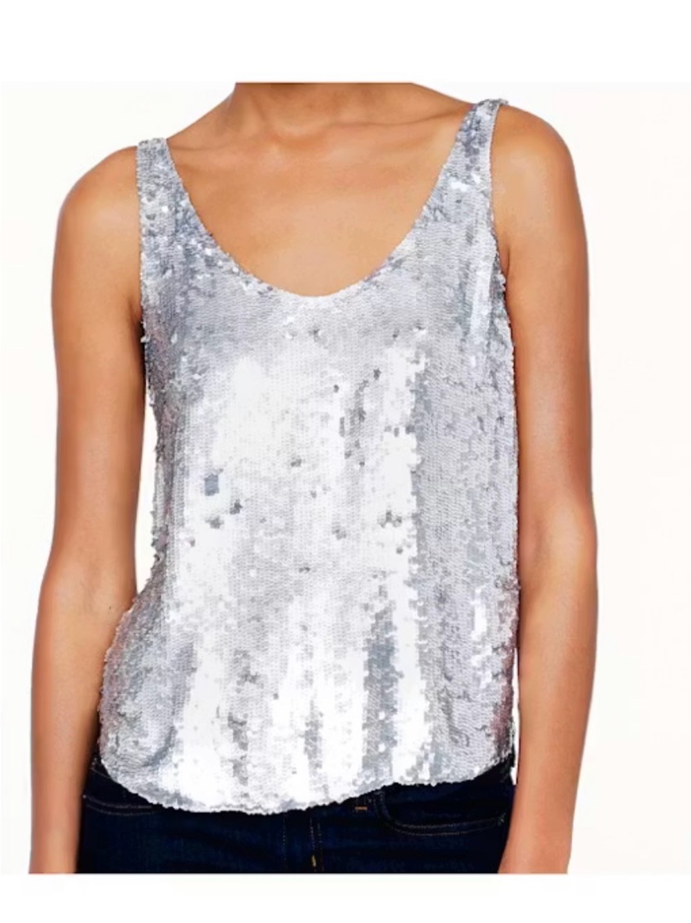 J. Crew Cate Camisole Collection! Silver Sequin 
NWT size 2